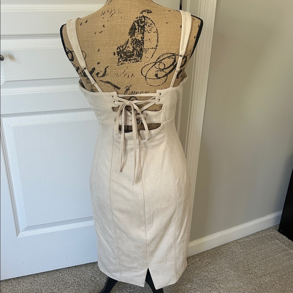 Guess Beige Sleeveless Midi Dress